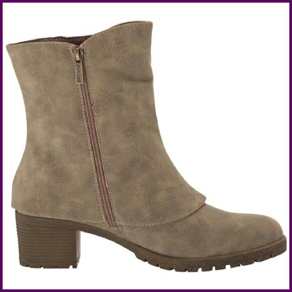 Water-Resistant Mid-Calf Boots with Block Heel & Side Zip - Picture 7 of 8